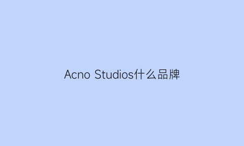 AcnoStudios什么品牌(acnestudios品牌)